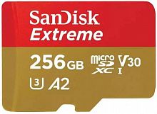 Карта памяти MicroSDXC  256GB  SanDisk Class 10 Extreme A2 UHS-I U3 (190/130 Mb/s) без адаптера (SDSQXAV-256G-GN6MN)