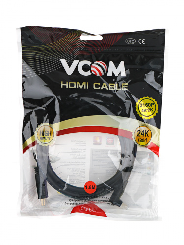 Кабель HDMI<=>HDMI-угловой коннектор 90град 1.8м, 2.0V VCOM <CG523-1.8M> (1/50) фото 3
