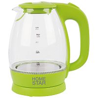 Чайник Homestar HS-1012 (1,7 л) стекло, пластик зеленый (1/6) (003943)