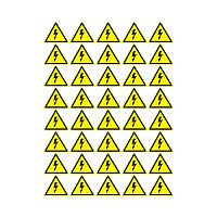 Наклейка знак электробезопасности «Опасность поражения электротоком» 50х50х50 мм REXANT 50шт. (50/100)