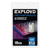 Флеш-накопитель USB  16GB  Exployd  700  серебро  металл, mini (EX-16GB-700-Silver)