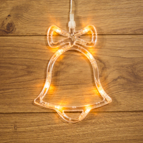 Фигура светодиодная NEON-NIGHT "Колокольчик" на присоске с подвесом, цвет ТЕПЛЫЙ БЕЛЫЙ (1/12) (501-012)