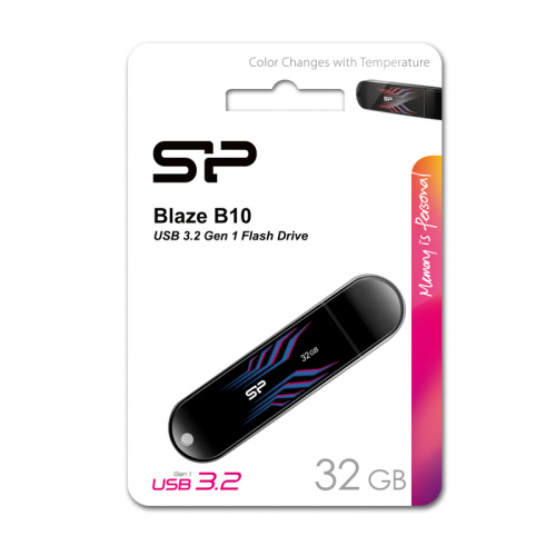 Флеш-накопитель USB 3.0  32GB  Silicon Power  Blaze B10, термочувствительный корпус, черный (SP032GBUF3B10V1B) фото 15