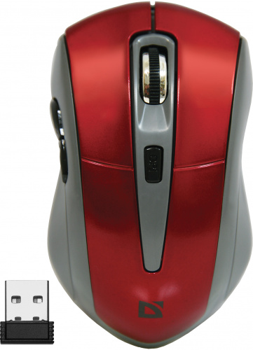 Беспроводная мышь DEFENDER Accura MM-965, USB. 6 кнопок, красный (1/40) (52966) фото 3