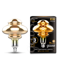 Лампа светодиодная GAUSS Filament BD160 8W 330lm 2400К Е27 gray flexible 1/6 (162802008)