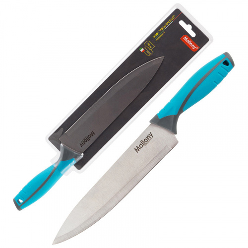 Нож с прорезиненной рукояткой ARCOBALENO MAL-01AR поварской, 20 см (1/24/48) фото 3