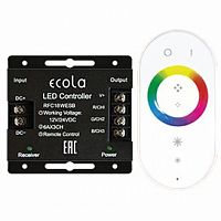 Ecola LED strip RGB RF controller 18A 216W 12V (432W 24V) с кольцевым сенсорным белым радиопультом (1/20) (RFC18WESB)