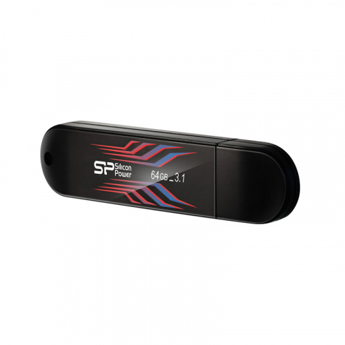 Флеш-накопитель USB 3.0  64GB  Silicon Power  Blaze B10, термочувствительный корпус, черный (SP064GBUF3B10V1B) фото 3