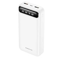 Мобильный аккумулятор Аккумулятор внешний Borofone BJ14A, Freeway, 20000mAh, пластик, дисплей, 2 USB выхода, Type-C, 2.0A, цвет: белый (1/31) (6931474750341)