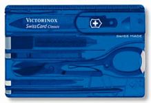Швейцарская карта Victorinox SwissCard Classic, синий, полупрозрачный (подар. коробка)