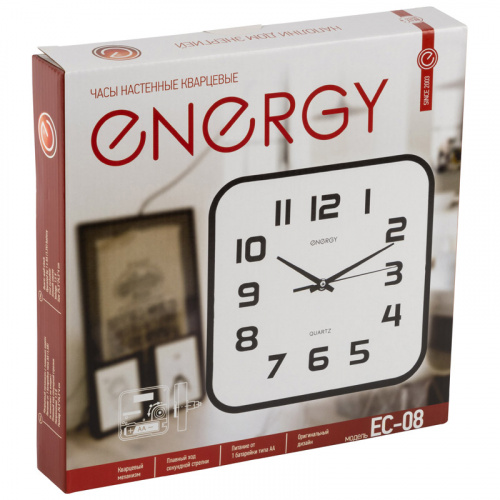 Часы настенные кварцевые ENERGY модель ЕС-08 квадратные (1/20) (009308) фото 2