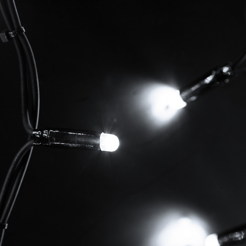 Гирлянда NEON-NIGHT Айсикл (бахрома) светодиодный, 6,0 х 1,5 м, черный провод "КАУЧУК", 230 В, диоды белые, 480 LED  (1/2) фото 2