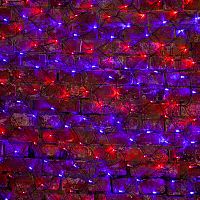 Гирлянда NEON-NIGHT "Сеть" 2х1,5м, черный ПВХ, 288 LED Красные/Синие (1/10) (215-023)