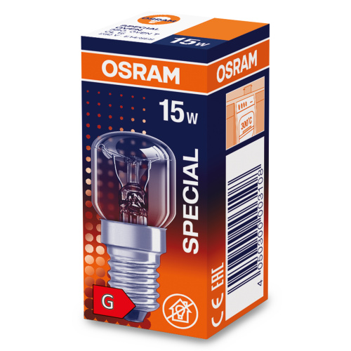 Лампа OSRAM накаливания для духовок SPECIAL OVEN T22 15Вт 230В E14 прозрачная (1/100) фото 2