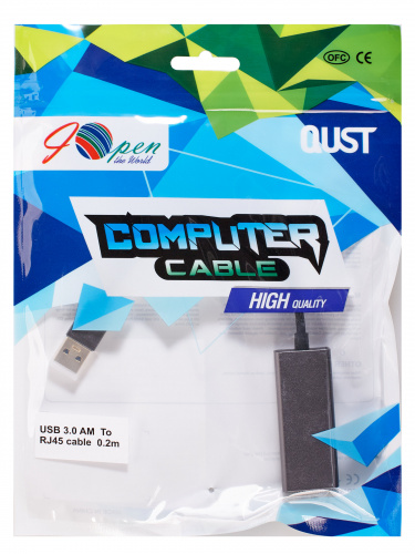 Кабель-переходник USB 3.0 (Am) --> LAN RJ-45 1000 Mbps, Alum Shell, Aopen/Qust <ADU312M>(1/100) фото 2