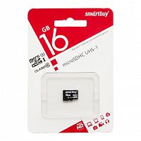 Карта памяти MicroSD  16GB  Smart Buy Сlass 10  без адаптера (SB16GBSDCL10-00LE)