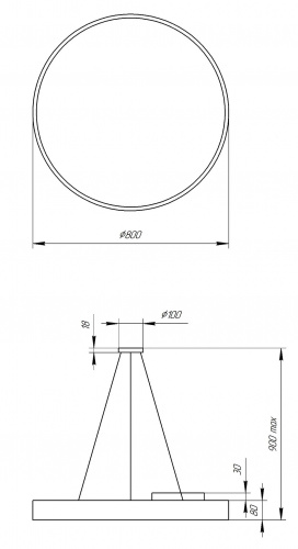 Светильник светодиодный Geometria ЭРА Ring SPO-132-B-40K-088 88Вт 4000К 6000Лм IP40 800*800*80 черный подвесной  (Б0050561) фото 4