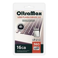Флеш-накопитель USB  16GB  OltraMax  360  серебро  серебро  металл, mini (OM-16GB-360-Silver)