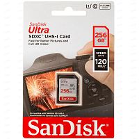 Карта памяти SDXC  256GB  SanDisk Class 10 Ultra UHS-I (120 Mb/s) (SDSDUNC-256G-GN6IN)
