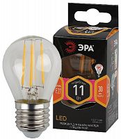 Лампа светодиодная ЭРА F-LED P45-11W-827-E27 Е27 / Е27 11Вт филамент шар теплый белый свет (1/100) (Б0047013)