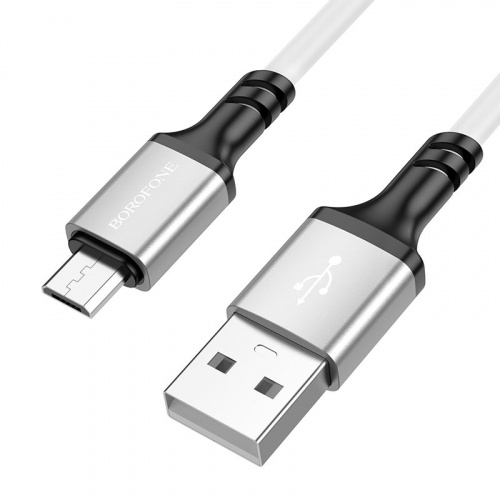 Кабель USB - микро USB Borofone BX83 Famous, 1.0м, 2.4A, цвет: белый (1/360) (6974443386394)