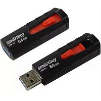 Флеш-накопитель USB 3.0  64GB  Smart Buy  Iron  чёрный/красный (SB64GBIR-B3)