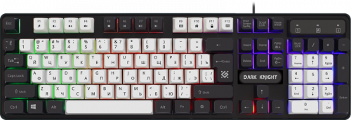 Клавиатура игровая Defender Dark Knight GK-077 RU,104кн,радужная, бел-черный (1/20) (45078)