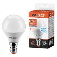 Лампа светодиодная WOLTA Шар G45 7.5Вт 6500К 625лм Е14 1/50 (25W45GL7.5E14)