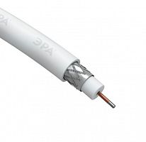 Кабель коаксиальный ЭРА RG-6U, 75 Ом, CCS/(оплётка Al 48%), PVC, цвет белый, (бухта 100 м) (1/6) SIMPLE