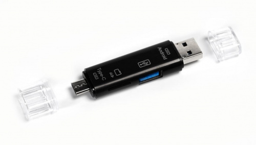 Картридер-конвертер Smartbuy USB 2.0, SBR-801-S универсальный, черный фото 3
