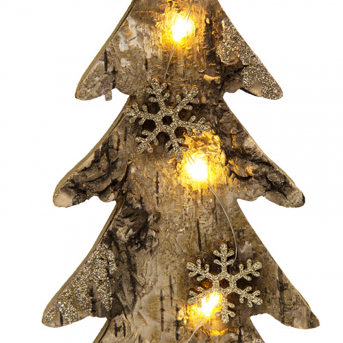 Фигурка деревянная NEON-NIGHT с подсветкой "Ель со снежинками" 9,5*6*31 см (1/72) (504-013) фото 4