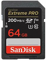 Карта памяти SDXC  64GB  SanDisk Class 10 Extreme Pro V30 UHS-I U3 (200 Mb/s) (SDSDXXU-064G-GN4IN)