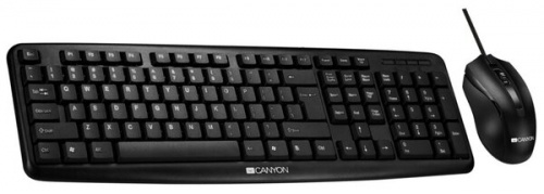 Комплект проводной Клавиатура + Мышь CANYON Wired set (CNE-CSET1-RU), черная