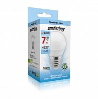 Лампа светодиодная SMARTBUY G45 7Вт 220V 4000K E27 (глоб, нейтральный свет) (1/10/50) (SBL-G45-07-40K-E27)