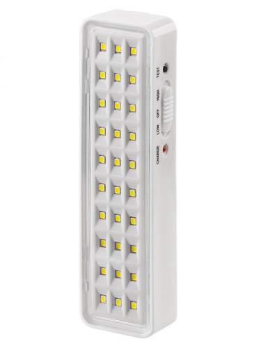 Светильник светодиодный аккумуляторный СБА 30 LED, DC, Li-ion 3,7 В 1 А*ч, 3-5 ч, пластик, Народный (1/40) фото 3