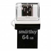 Флеш-накопитель USB  64GB  Smart Buy  Poko  OTG  чёрный (SB64GBPO-K)
