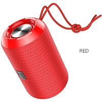 Колонка портативная HOCO HC1 Trendy, Bluetooth, 1200 мАч, 5 Вт, FM, TF, AUX, цвет: красный (1/40) (6931474740182)