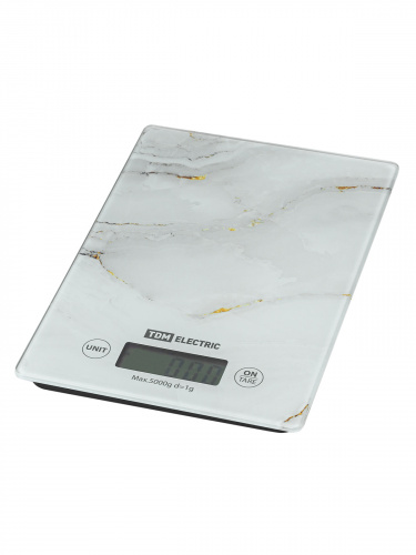 Весы электронные кухонные "Мрамор", стекло, деление 1 г, макс. 5 кг, TDM (1/20) фото 6