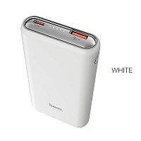 Аккумулятор внешний HOCO Q1, Kraft, 10000mAh, металл, кварцевое стекло , дисплей, 1 USB выход, Type-C, 2.1A, цвет: белый