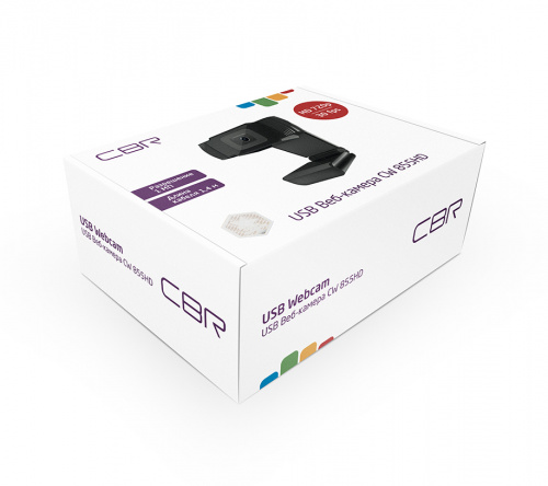 Веб-камера CBR CW 855HD Black, с матрицей 1 МП,1280х720, USB 2.0, встр. микр. с шумоподавлением, фикс.фокус, чёрный (1/100) фото 2
