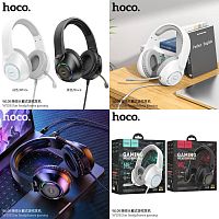 Наушники полноразмерные HOCO W108 Sue, микрофон, кабель USB+3.5mm, 2.0м, цвет: белый (1/30) (6931474799425)