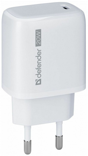 Сетевой адаптер Defender UPA-120 1USB-C, PD20W, белый (1/200) (83586)