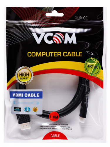 Кабель HDMI-19M --MiniHDMI-19M ver 2.0 1.8m  VCOM <CG583-1.8M> (1/50) фото 6