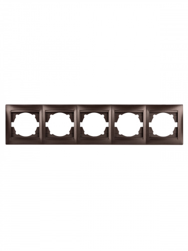 Рамка 5-ти постовая горизонтальная шоколад , с/у, "Лама" (10/120) TDM (SQ1815-0537) фото 4