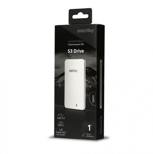 Внешний SSD  Smart Buy  1 TB  S3 Drive белый, 1.8", USB 3.0 (SB1024GB-S3DW-18SU30)