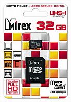 MicroSD  32GB  Mirex Class 10  UHS-I + SD адаптер 