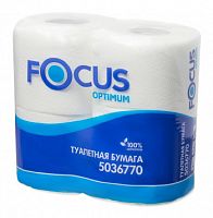 Бумага туалетная Focus Optimum профессиональная 2-хслойная 21.6м белый (уп.:4рул) (5036770)