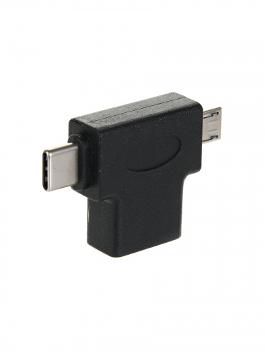 Переходник OTG 2 в 1, Micro USB 2.0 +Type-C --> USB 3.0 Af  VCOM <CA434> (1/250) фото 2
