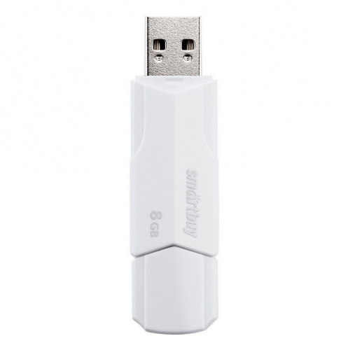 Флеш-накопитель USB  8GB  Smart Buy  Clue  белый (SB8GBCLU-W)