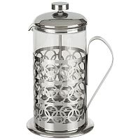 Чайник/кофейник (кофе-пресс) OLIMPIA,1000 мл, из жаропрочного стекла, в корп из нерж ст, T046-1000ML (1/12) (950093)